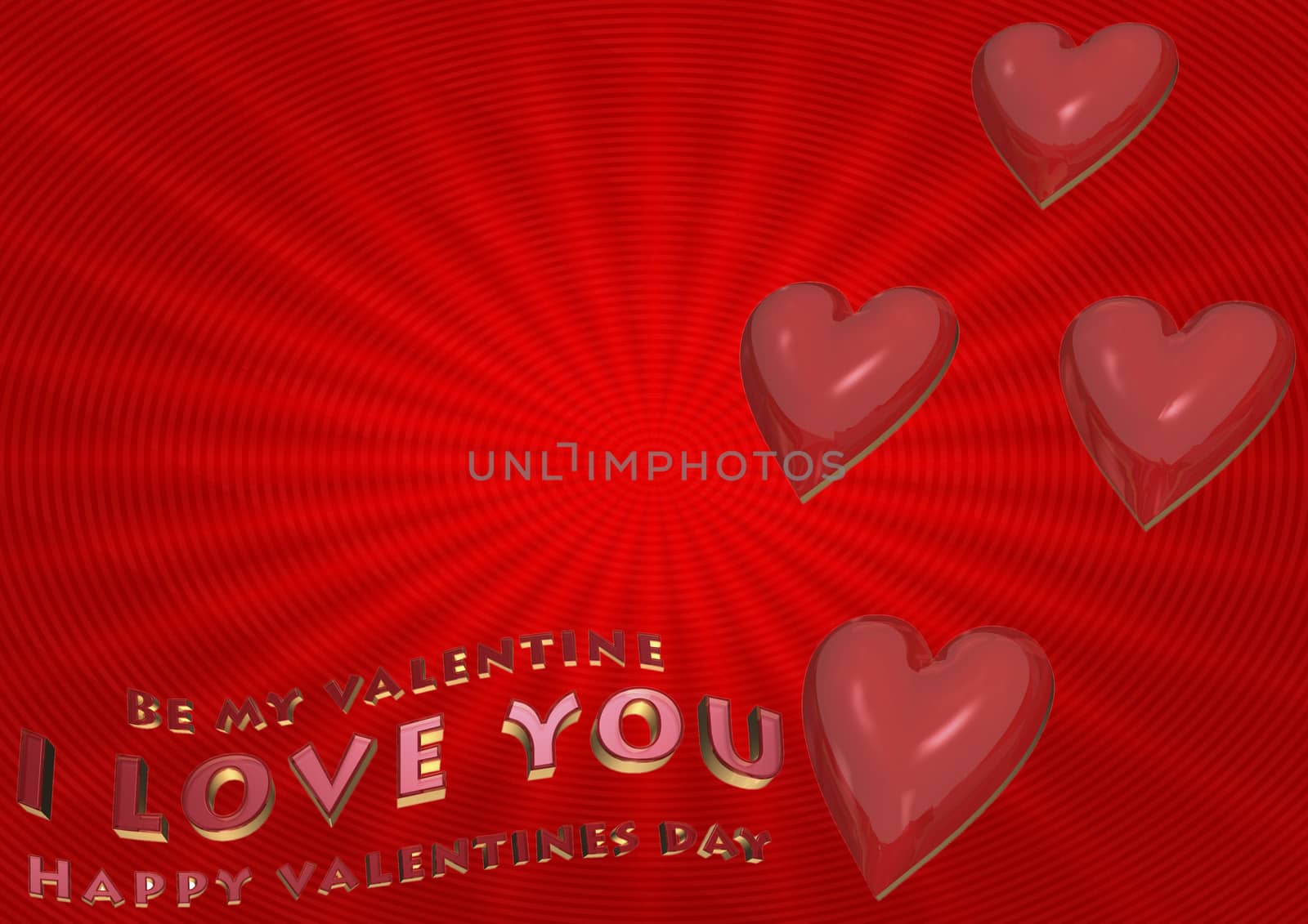 Three dimensional generate valentine's day background
