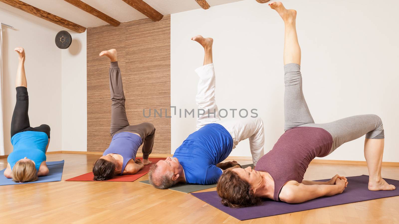Yoga Exercise - Eka Pada Setu Bandha Sarvangasana by magann