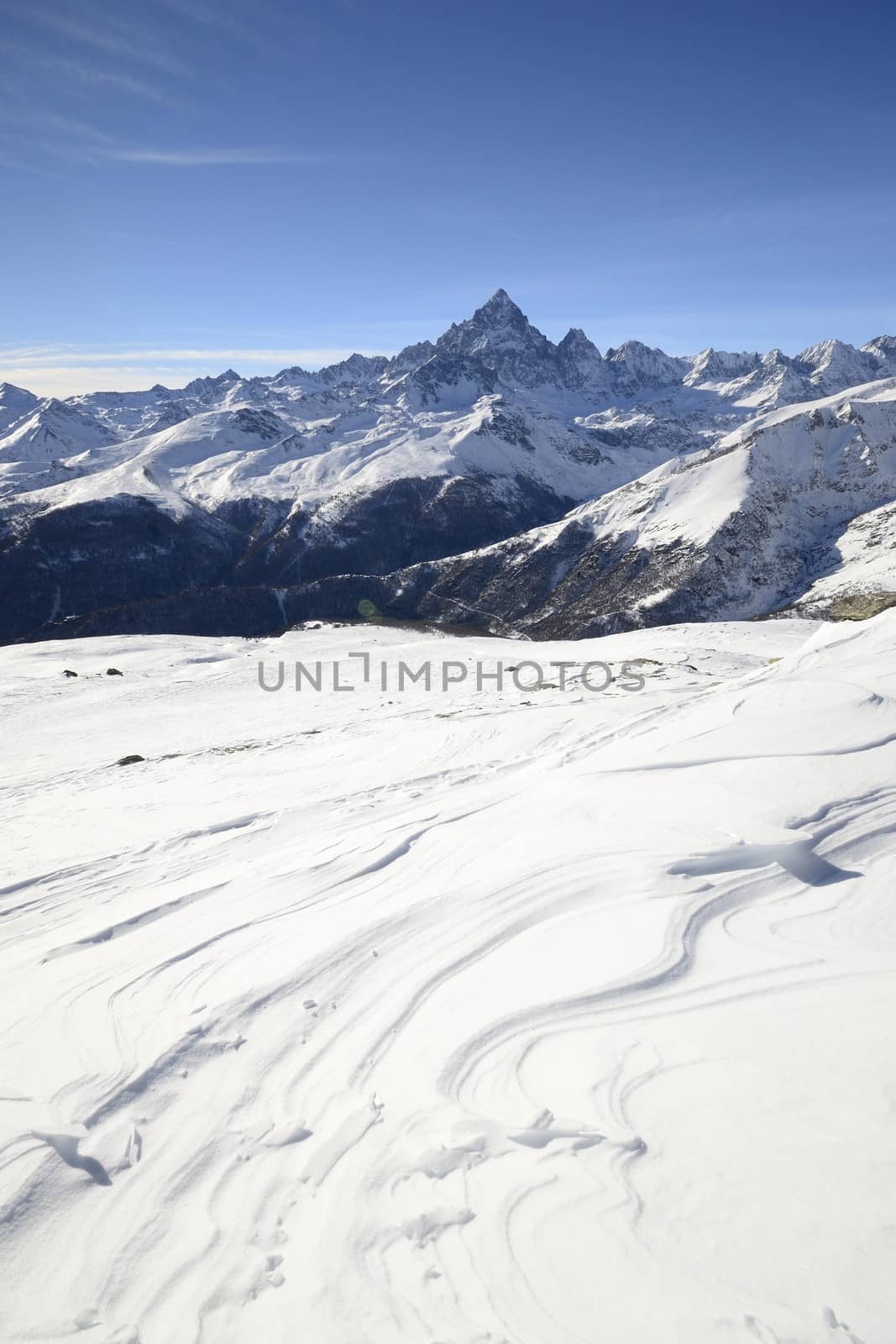 Majestic winter view of Mount Viso by fbxx