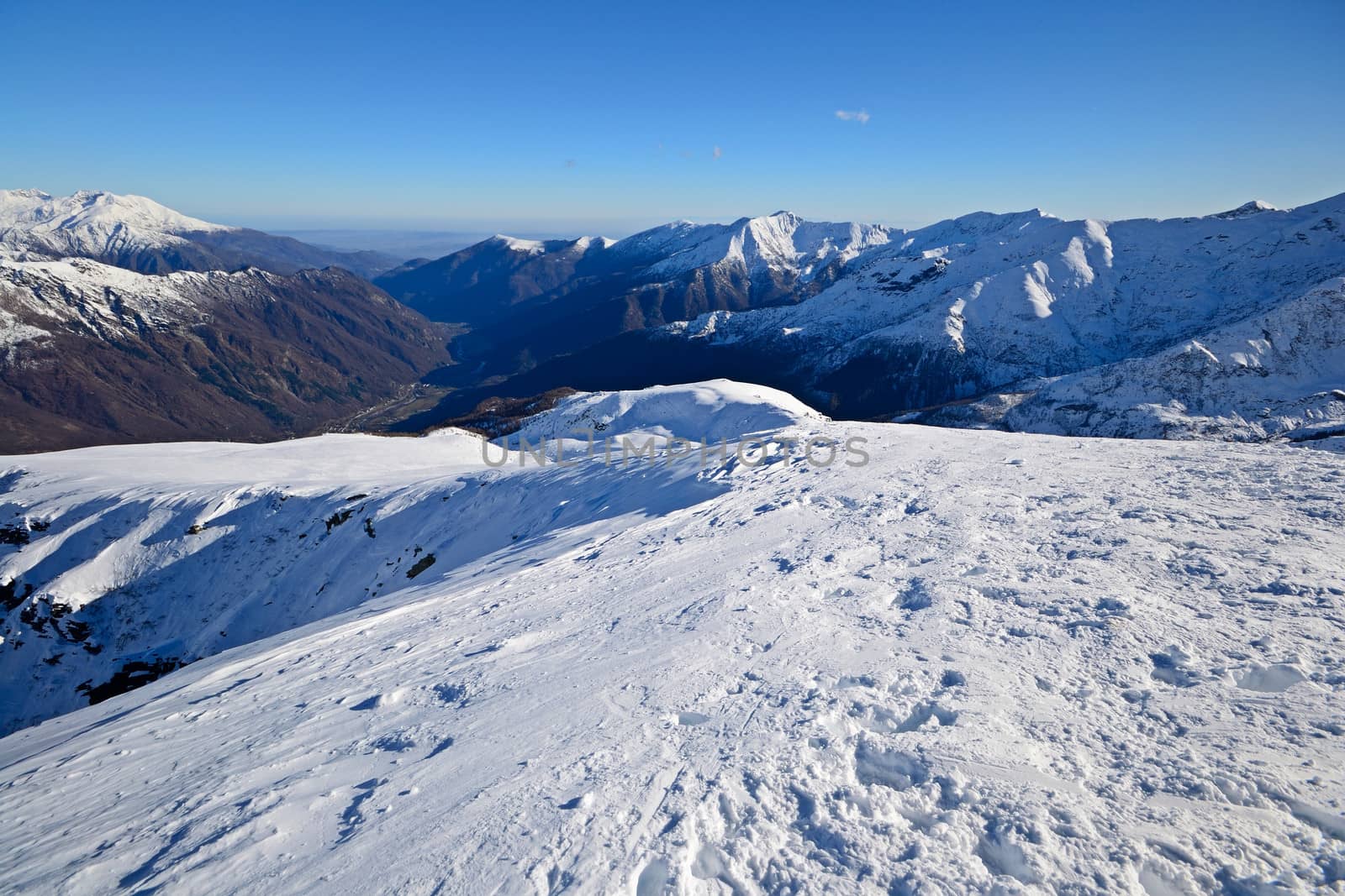 Back country skiing in scenic landscape