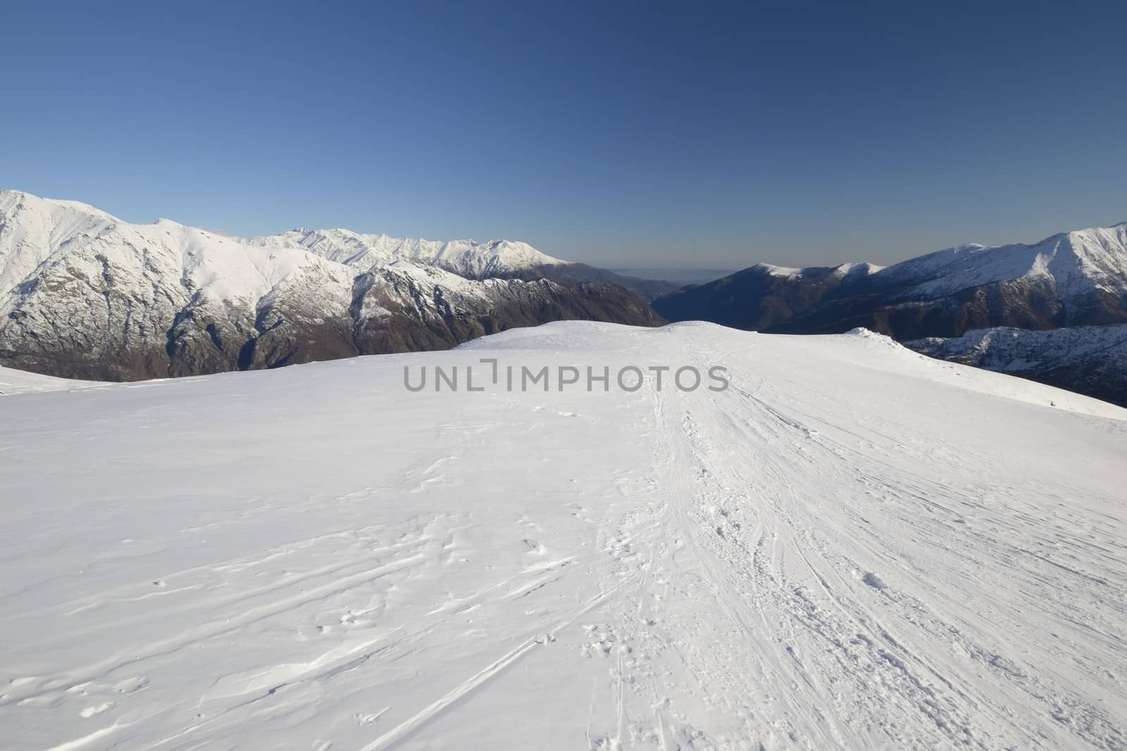 Back country skiing in scenic landscape