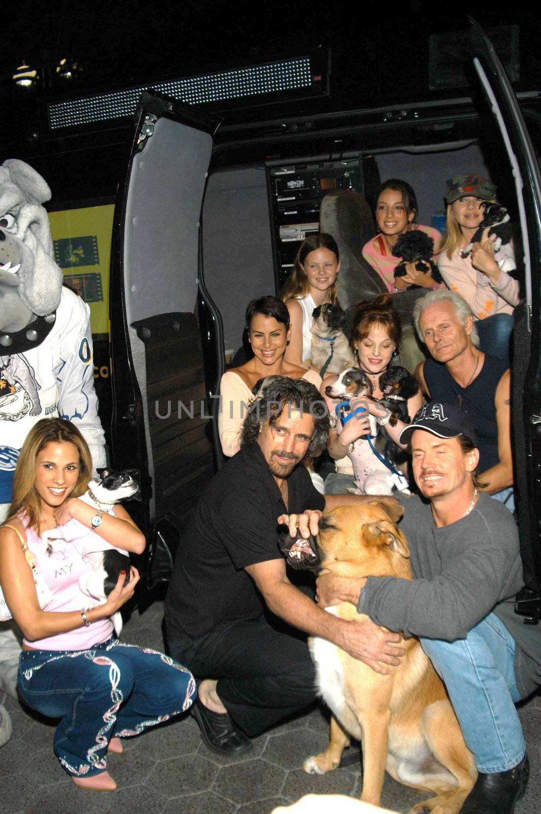 Celebrity Guests with new Animal News Van at the Last Chance For Animals Press Conference, Third Street Promenade, Santa Monica, Calif., 08-26-03