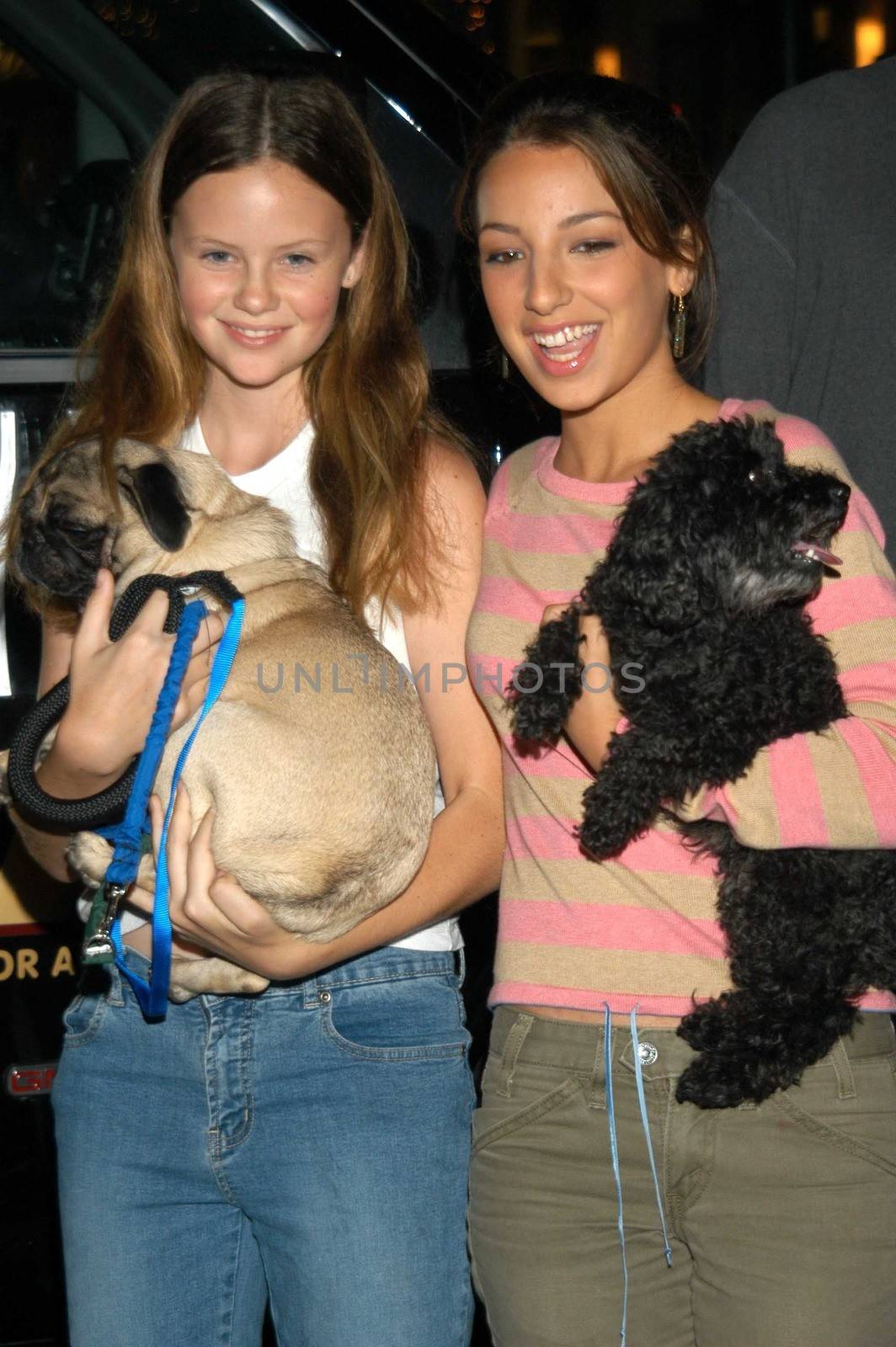 Sarah Ramos and Vanessa Lenghies at the Last Chance For Animals Press Conference, Third Street Promenade, Santa Monica, Calif., 08-26-03