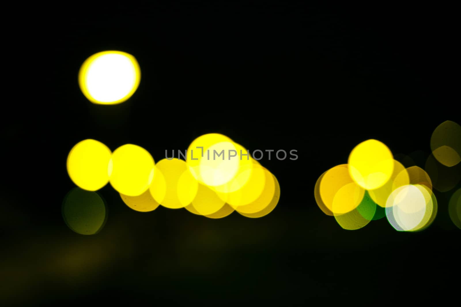 Abstract defocused lights of the night city bokeh background