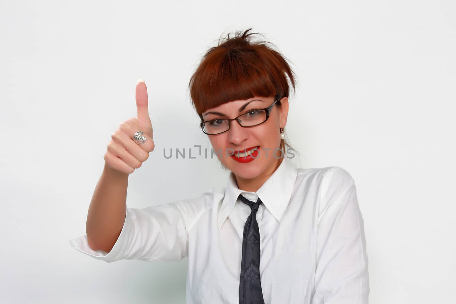 Businesswoman with thumb up by dukibu