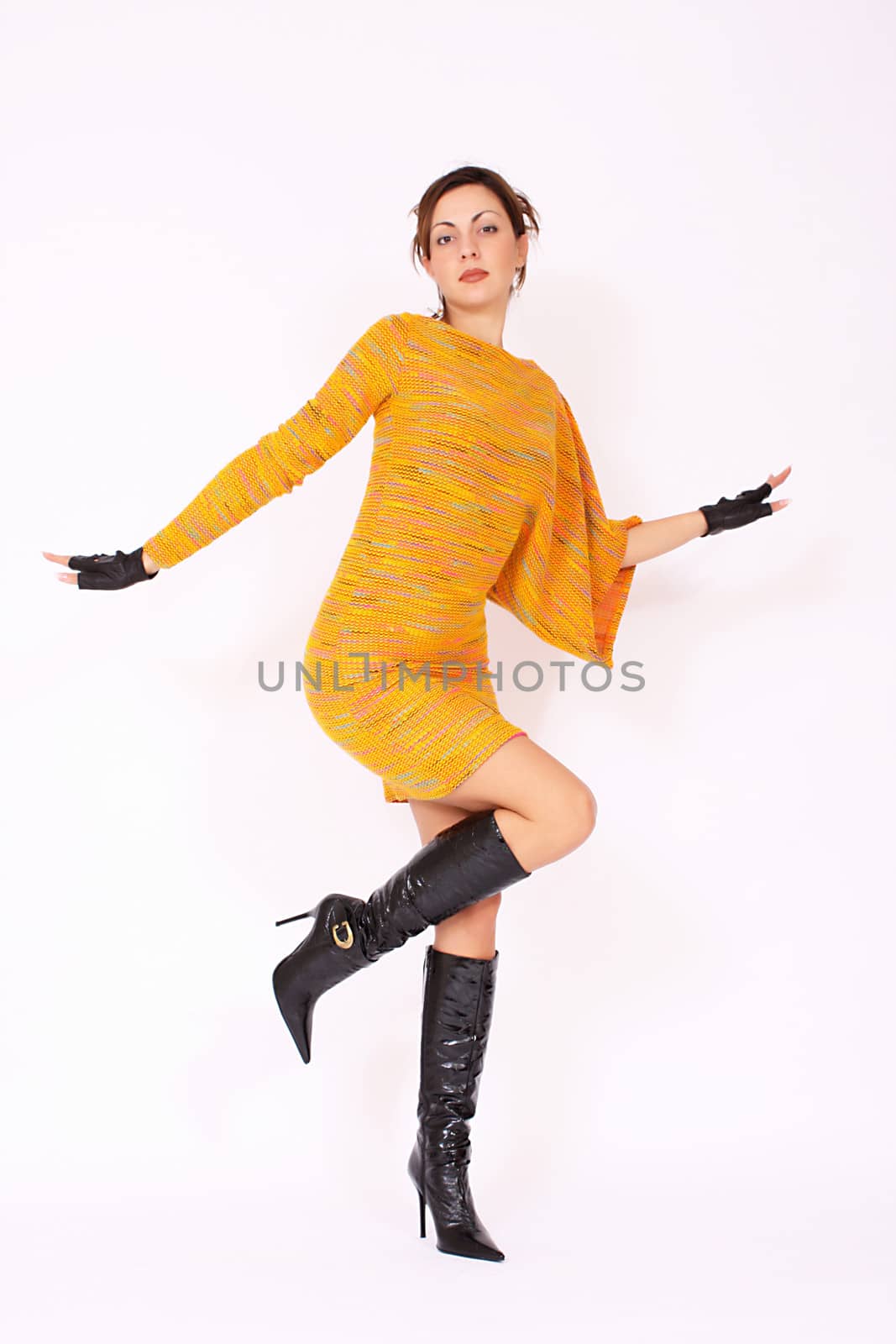Beautiful girl in yellow dress by dukibu