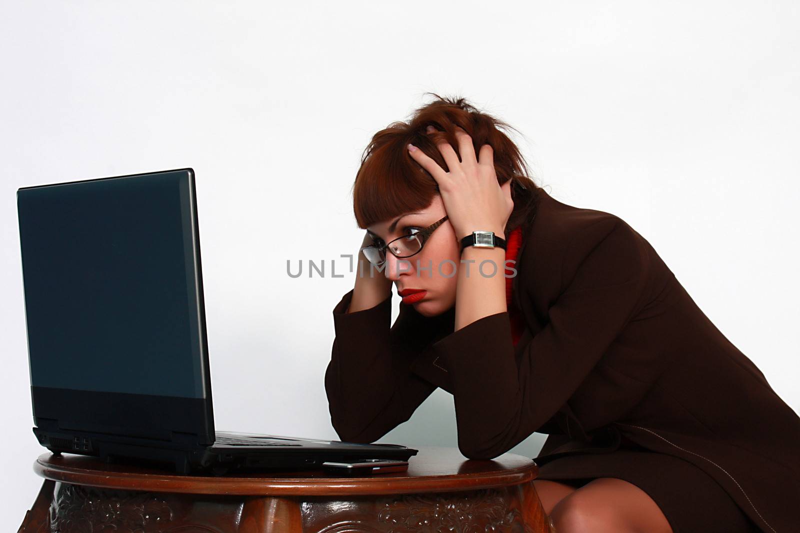 portrait of businesswoman under stress