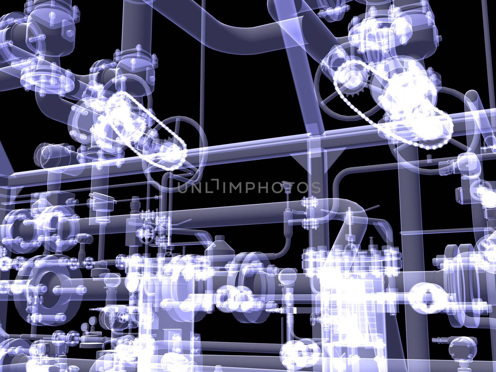 Industrial equipment. X-Ray render by cherezoff