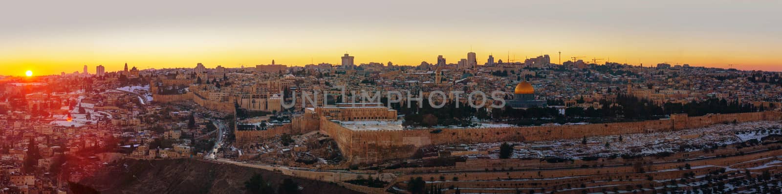 Overview of Old City in Jerusalem, Israel by AndreyKr