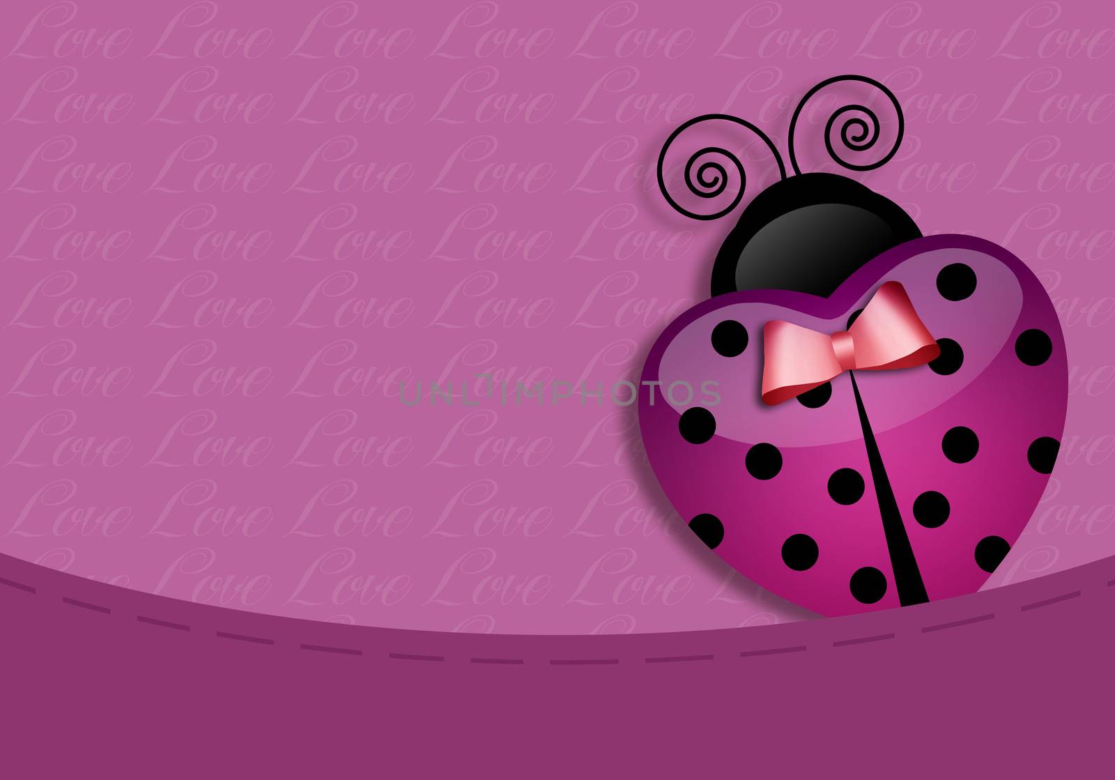 ladybug-shaped heart for Valentines Day