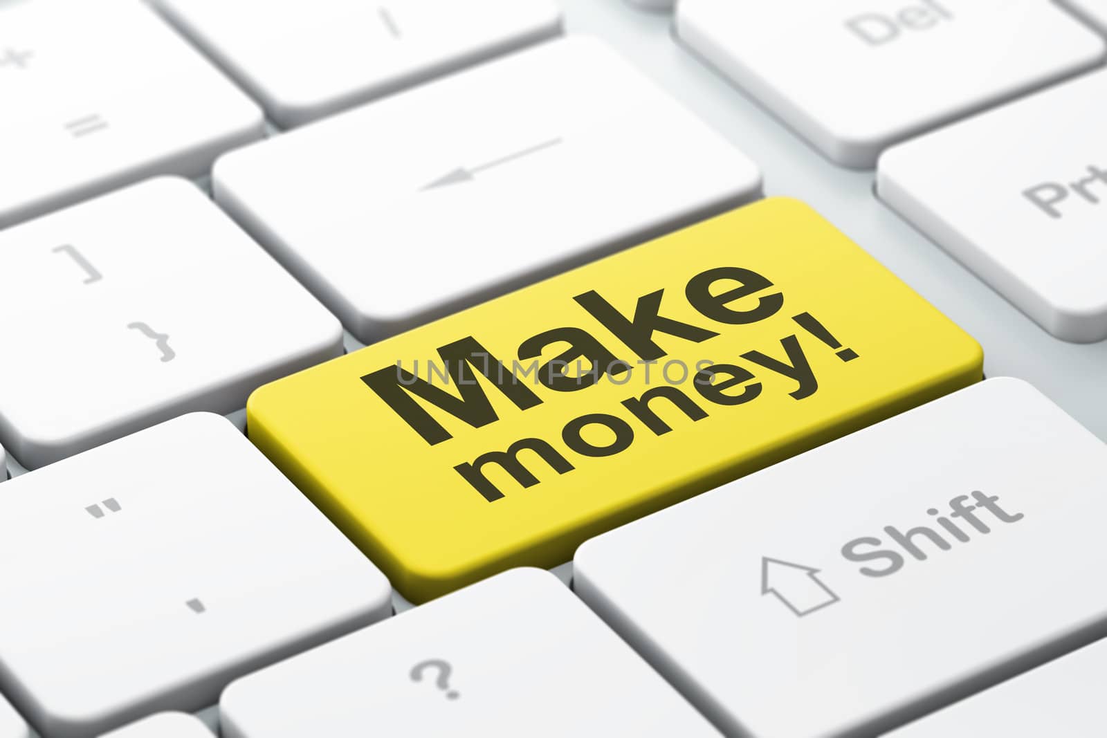 Business concept: Make Money! on computer keyboard background by maxkabakov