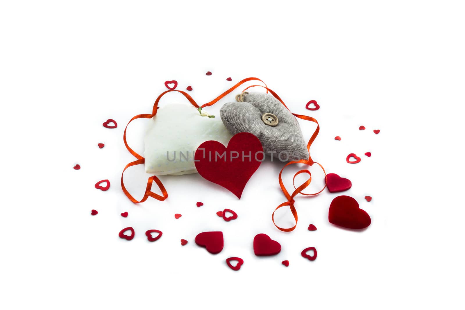 Hearts on white background by snowwhite