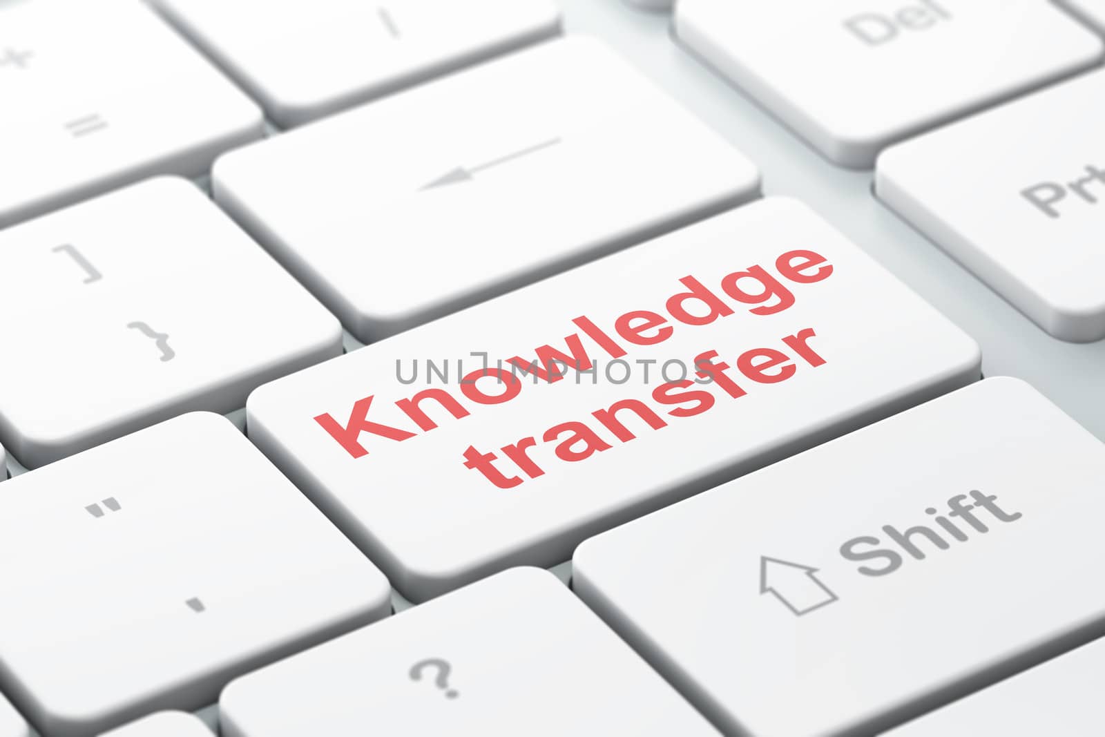 Education concept: Knowledge Transfer on computer keyboard background by maxkabakov