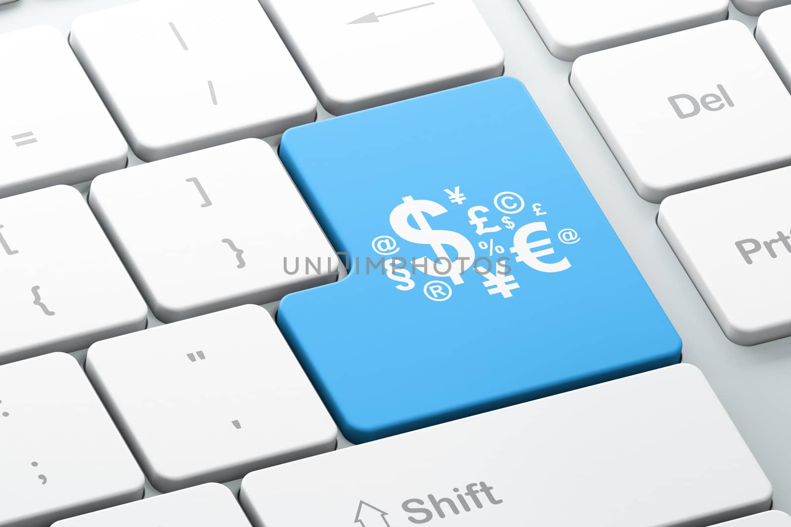 Business concept: Finance Symbol on computer keyboard background by maxkabakov