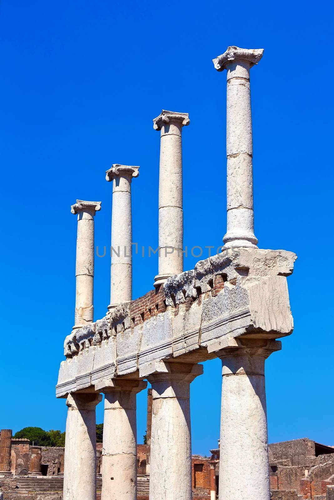 Famous ruins of ancient town Pompeii in Italy