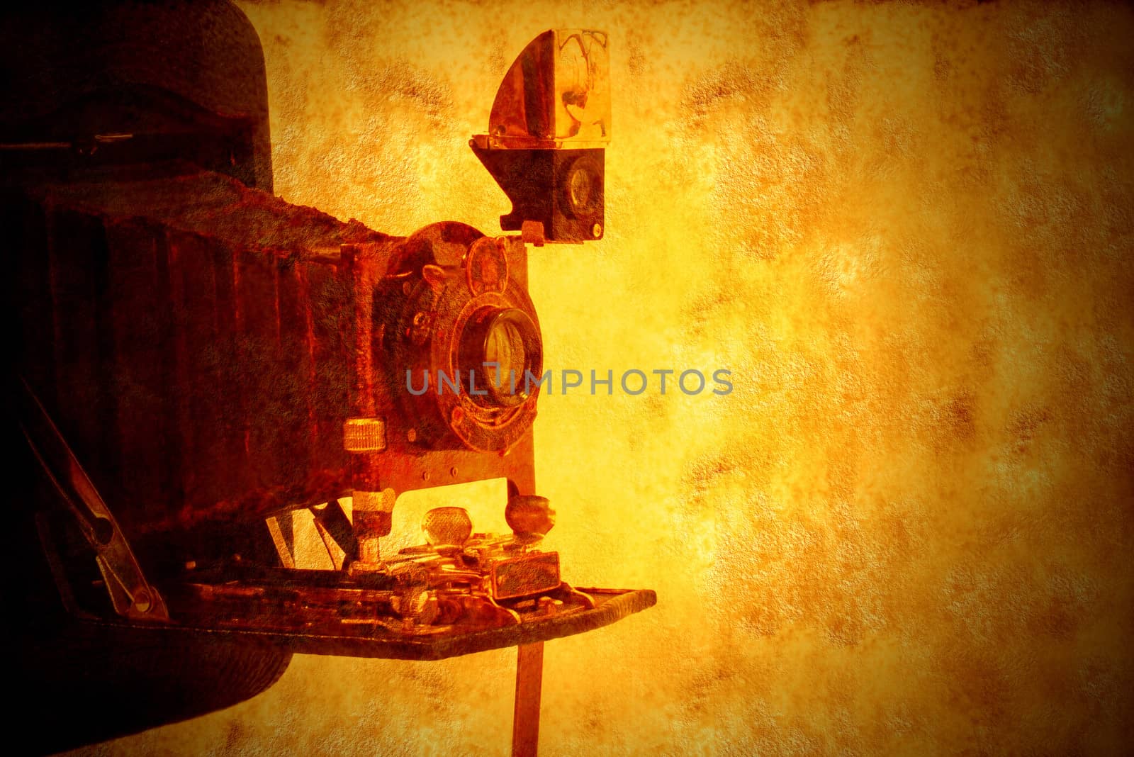  vintage bellows camera grunge background by Carche