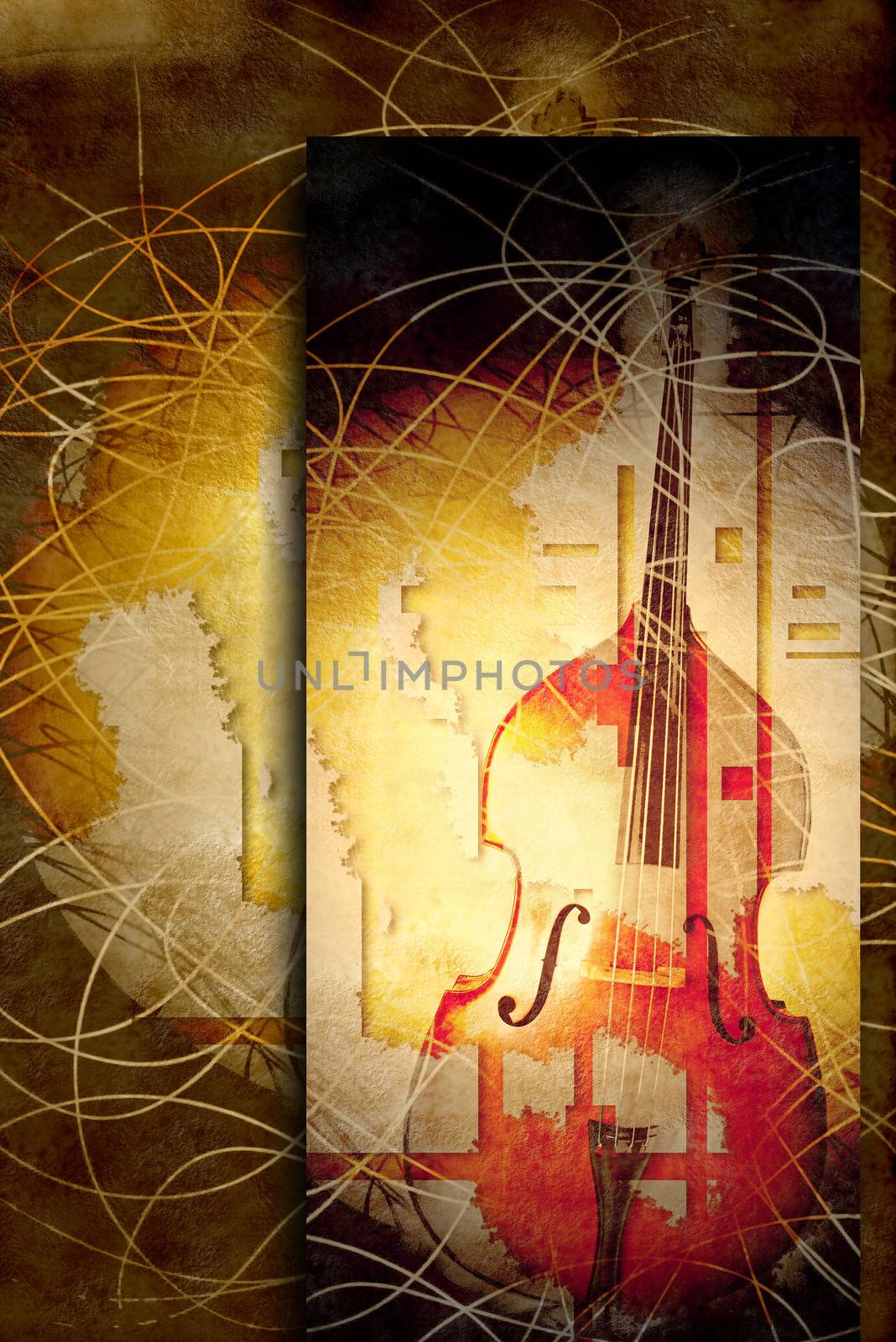 poster jazz bass in casual and modern background