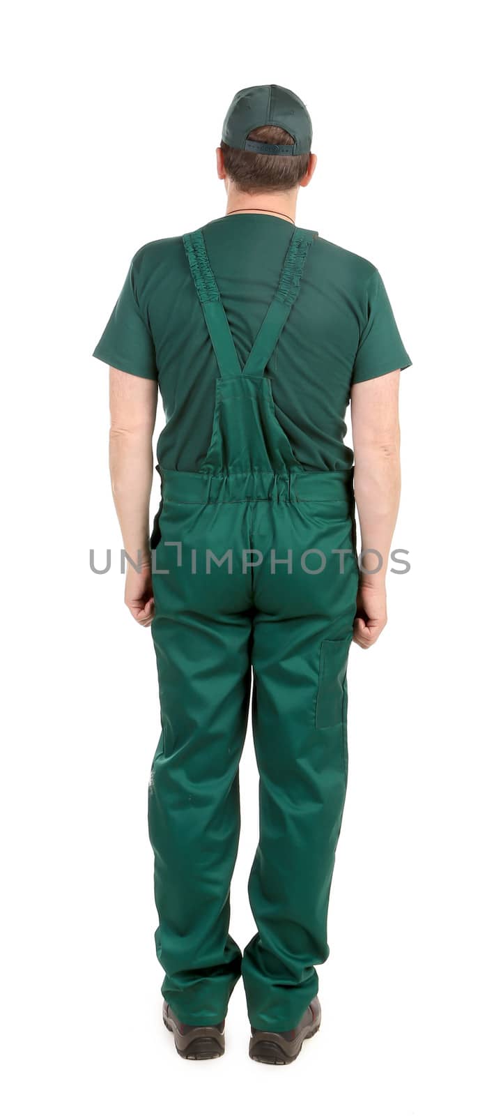 Worker in green overalls. Back by indigolotos