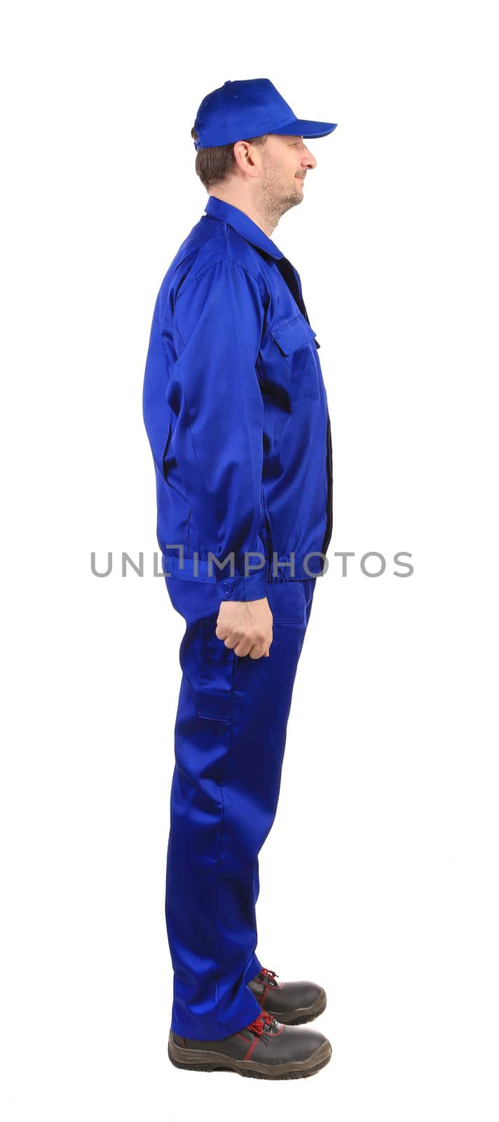 Worker in blue workwear. by indigolotos