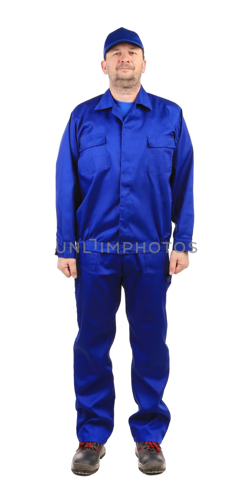 Worker in blue workwear. by indigolotos