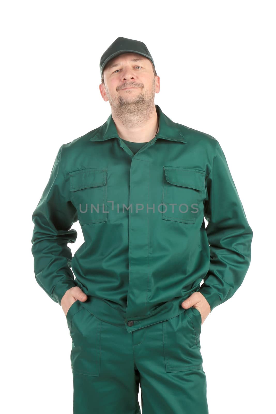 Worker in green workwear. by indigolotos