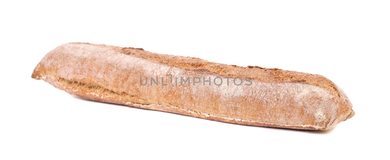 Crackling white bread. Isolated on a white background