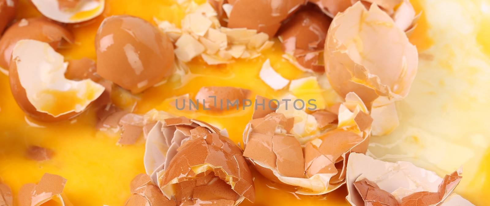 Broken Egg Shells. Close up. Whole background.