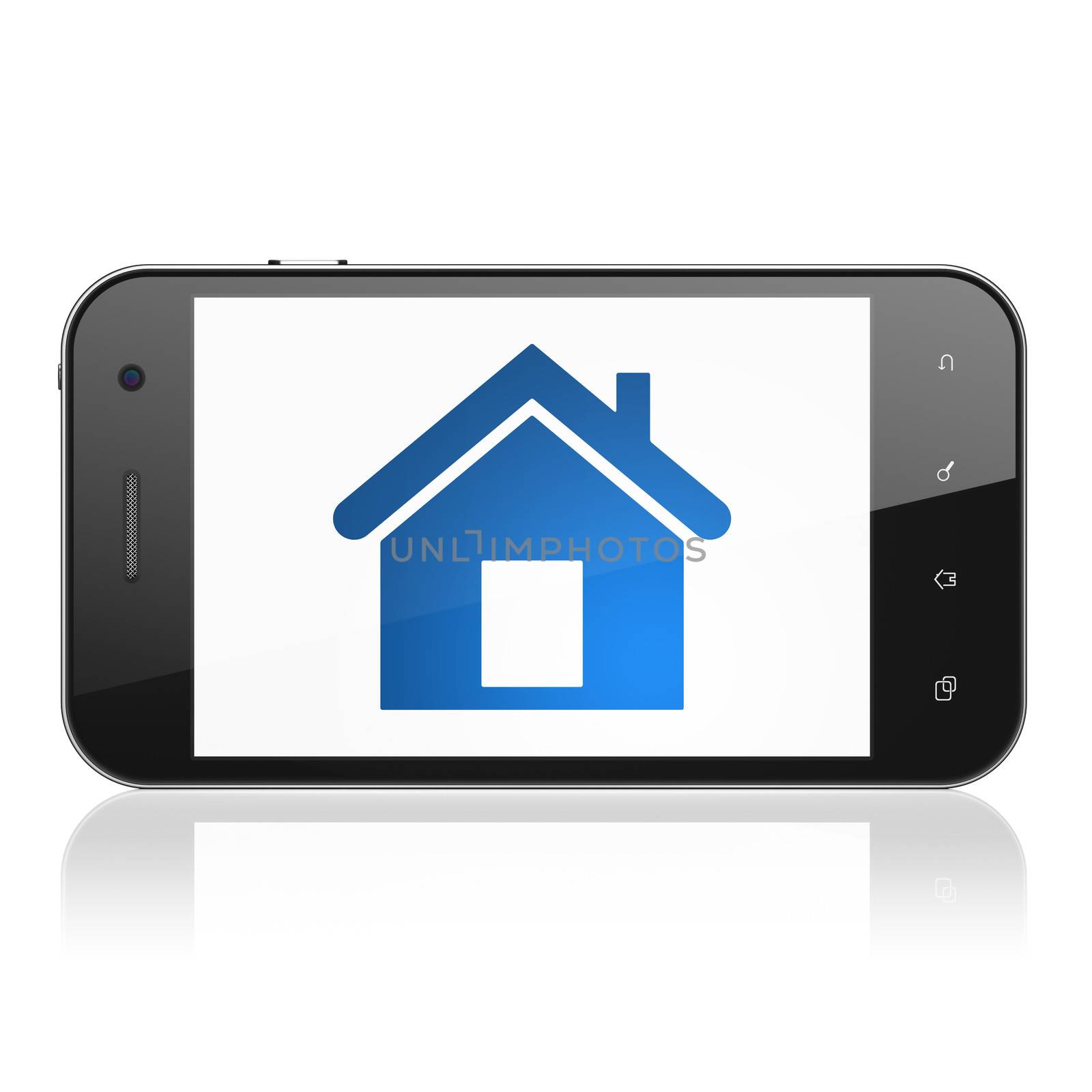 Business concept: Home on smartphone by maxkabakov