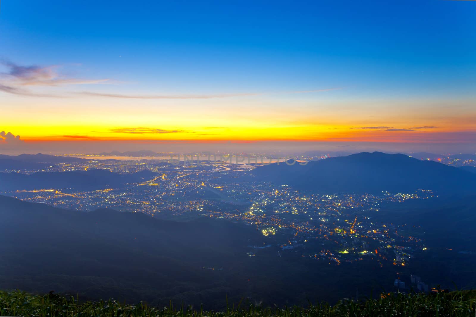 Beautiful sunset in the mountains 