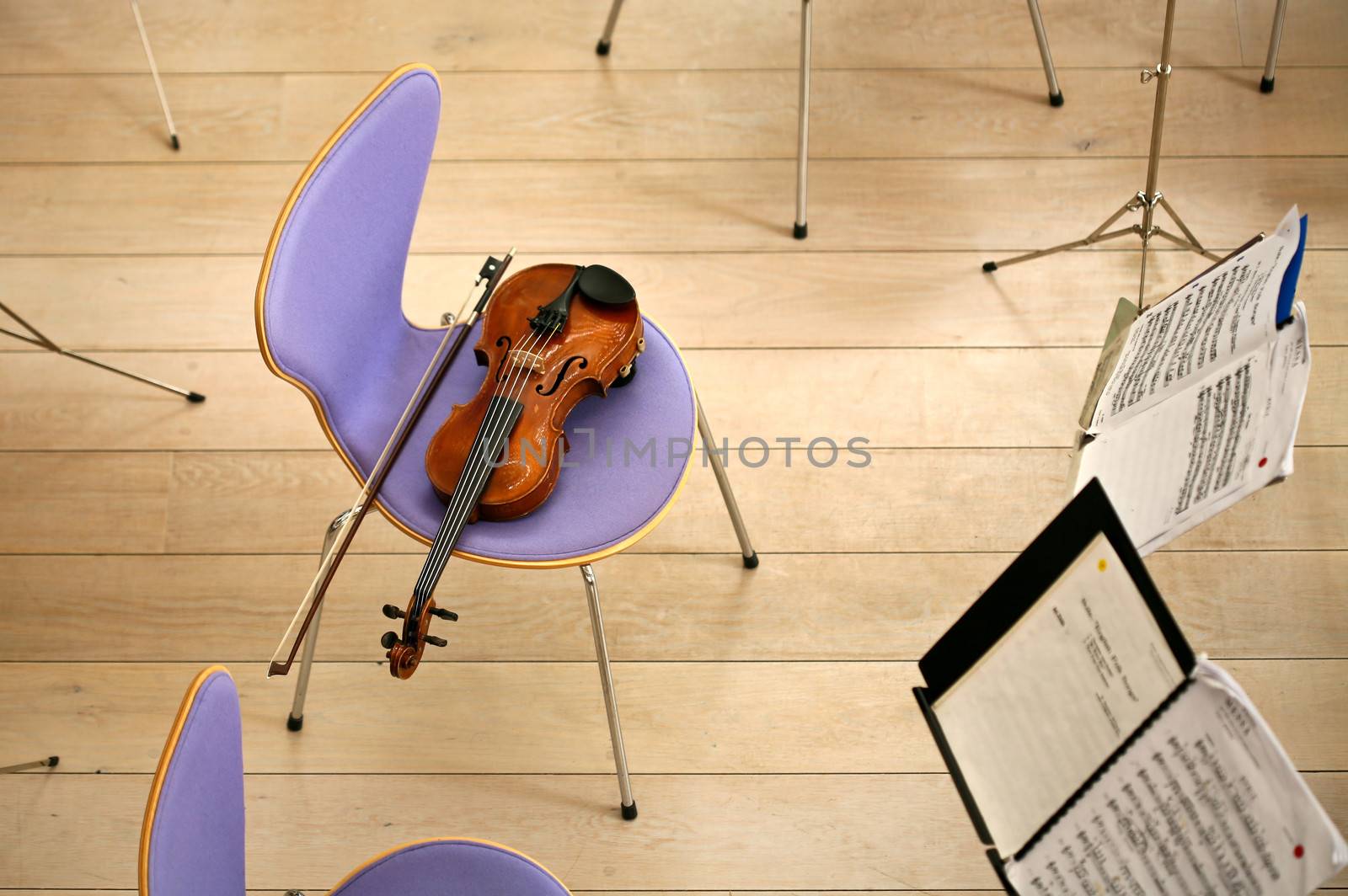 Violin on a chair