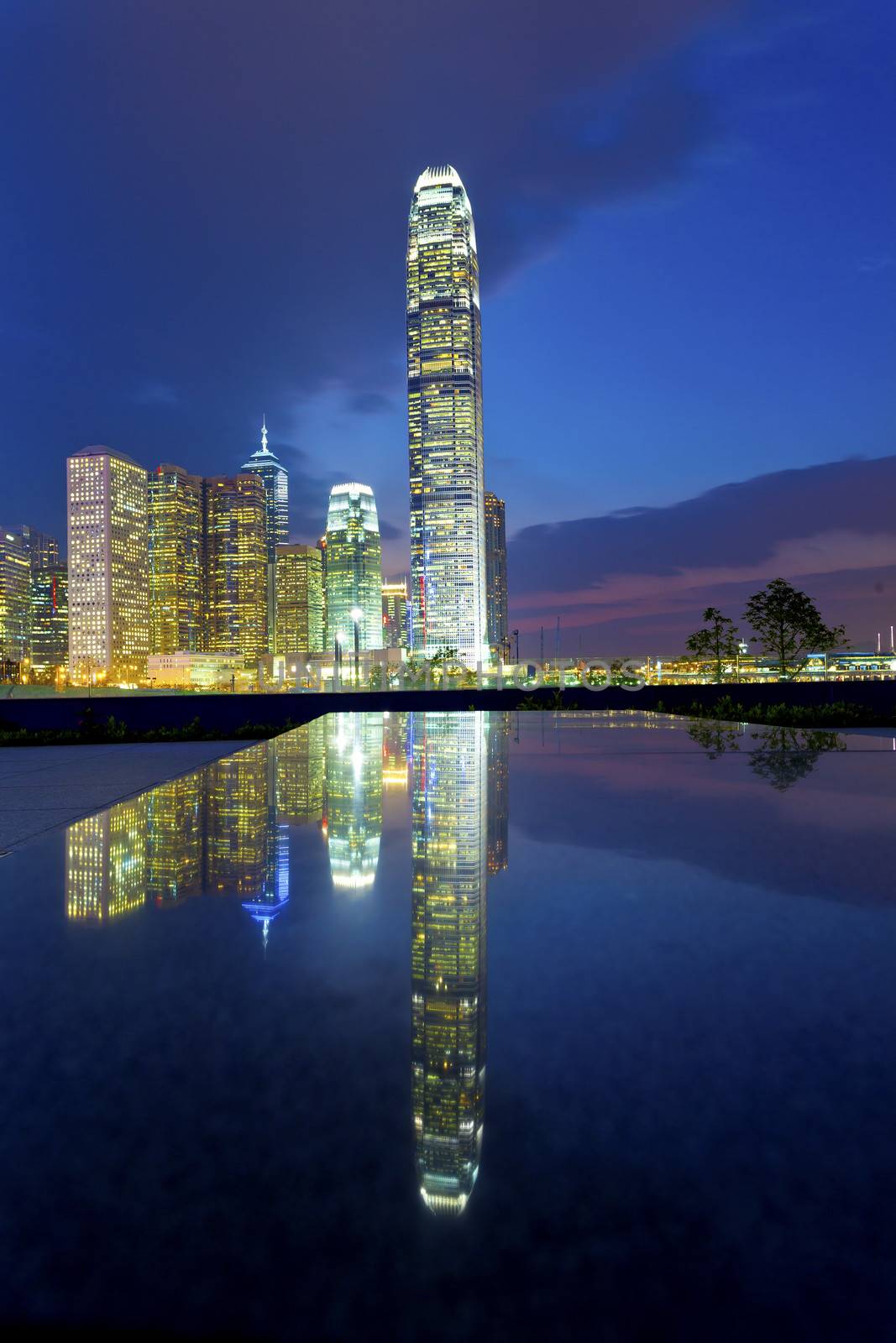 Hong Kong buildings at night by kawing921