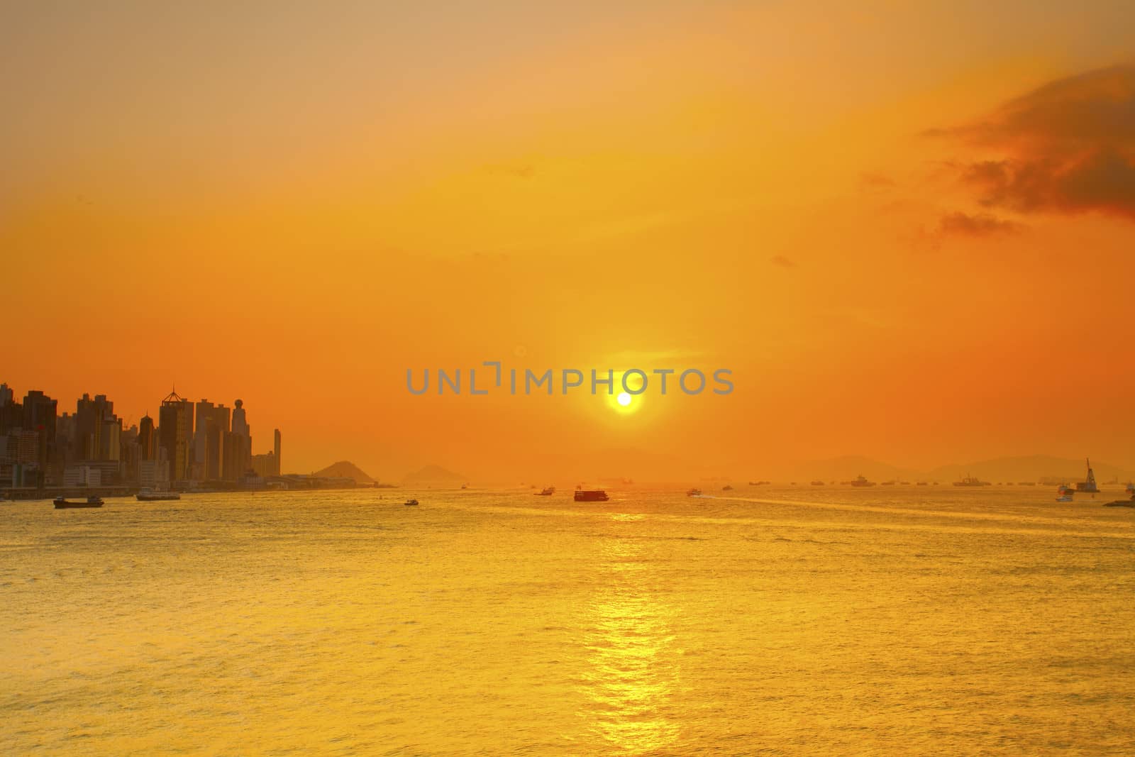 Sunset coast along the sea