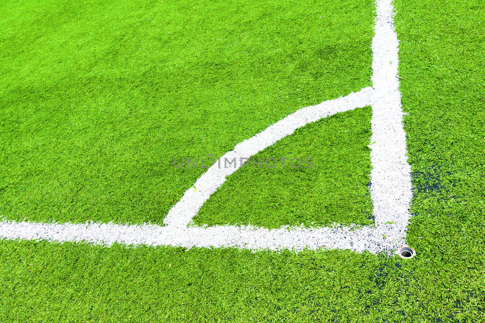 Corner of a synthetic football field