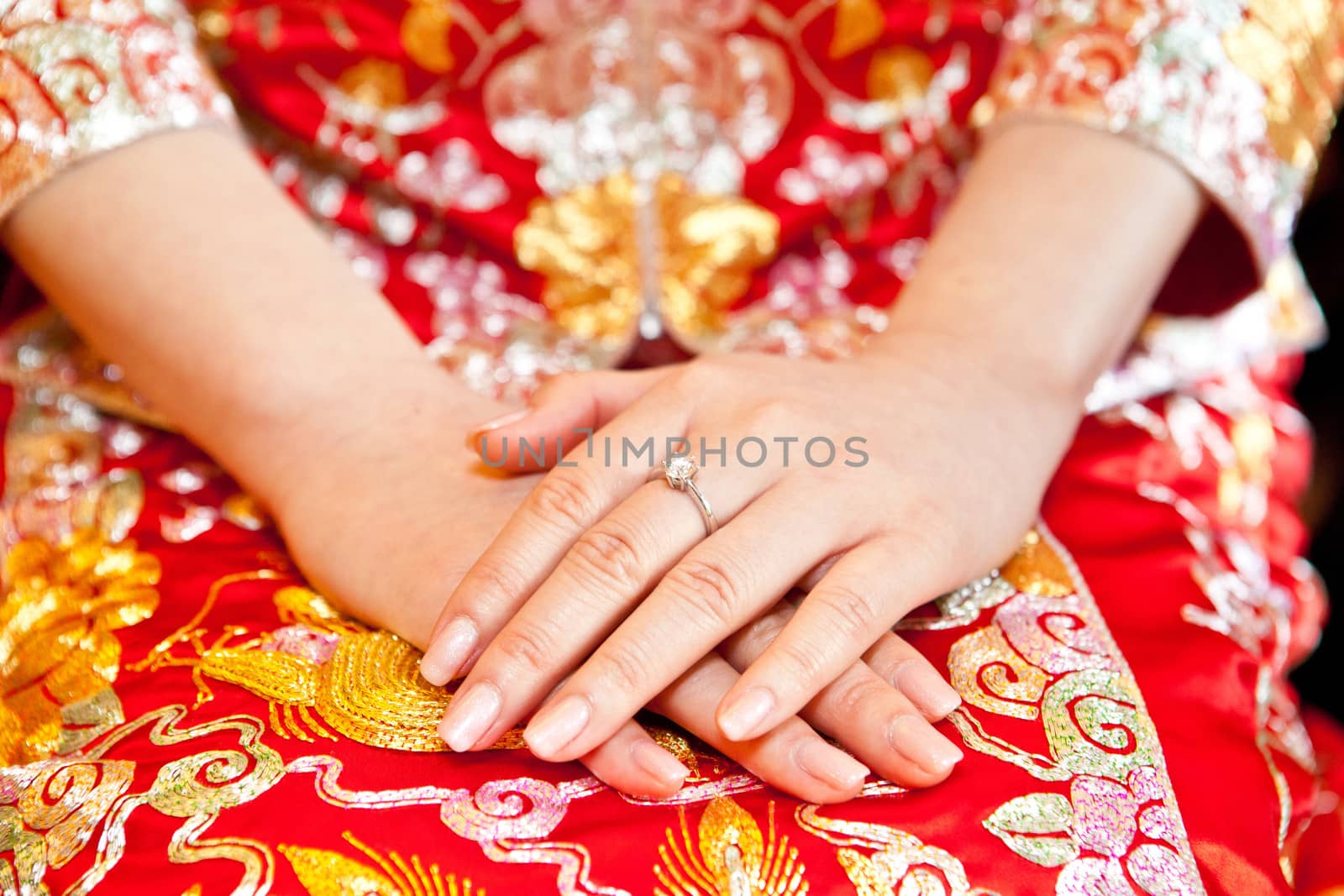 Chinese bride hand with ring by kawing921