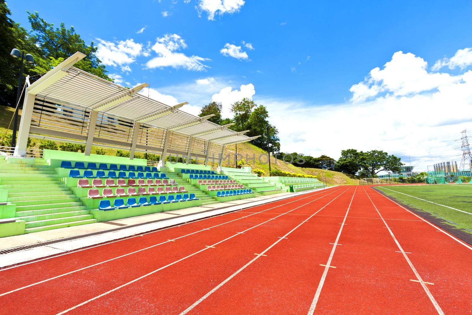 Running track in sports ground by kawing921