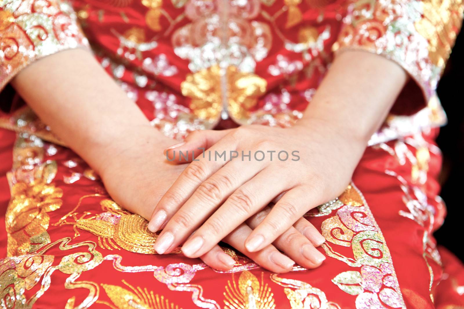 Chinese bride in wedding day