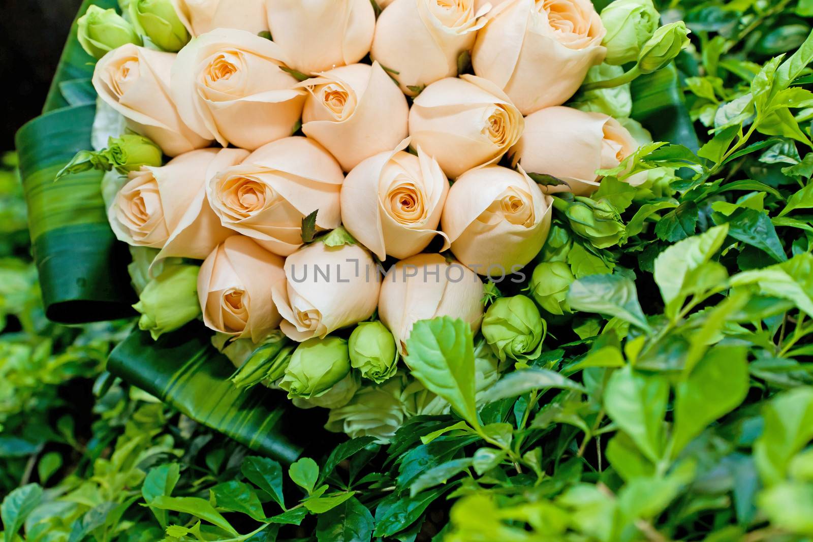 Beautiful bouquet of flowers ready for the big wedding ceremony