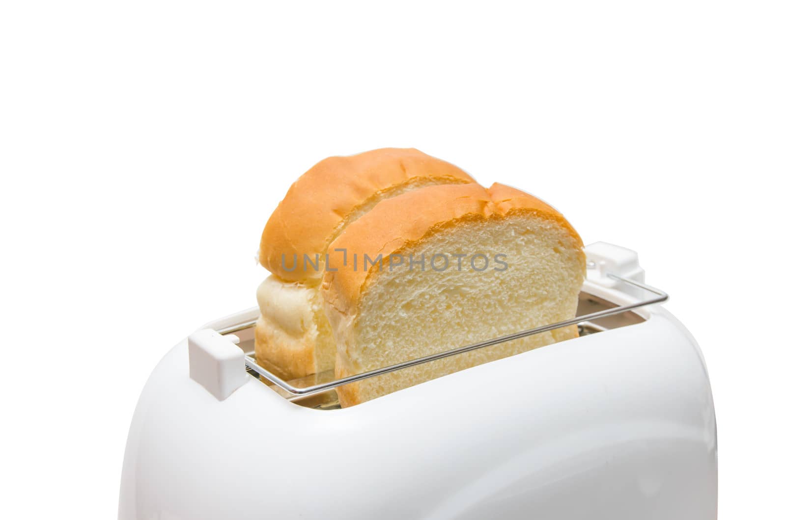 Isolated Bread and Toaster