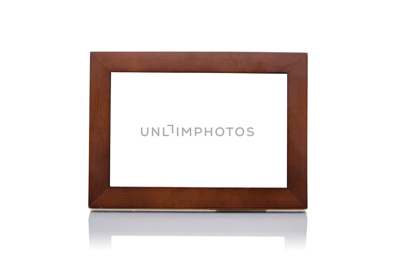 Isolated simple wooden frame by thekaikoro