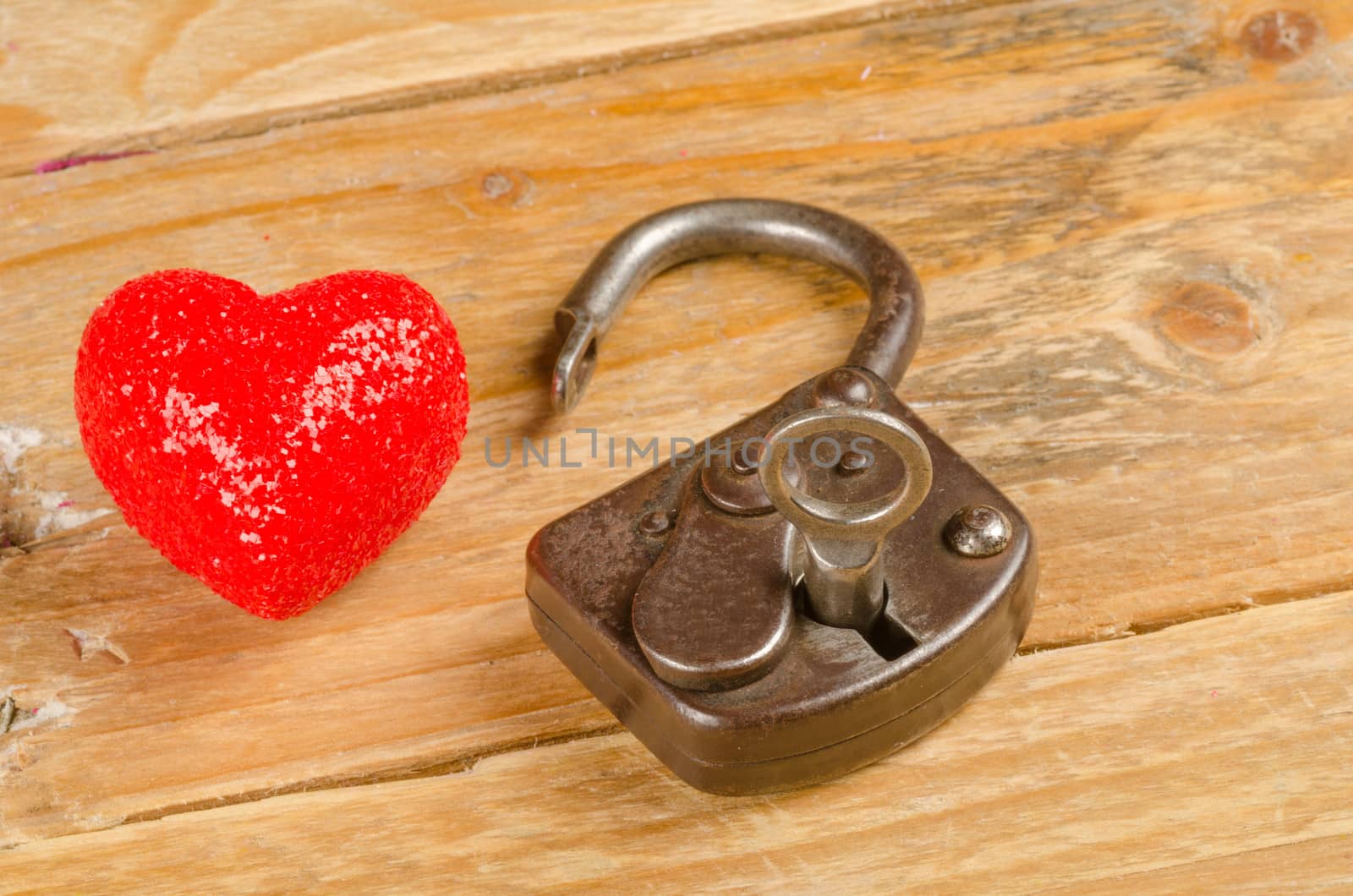 Lock and key to a heart, a  Valentines  Day concept
