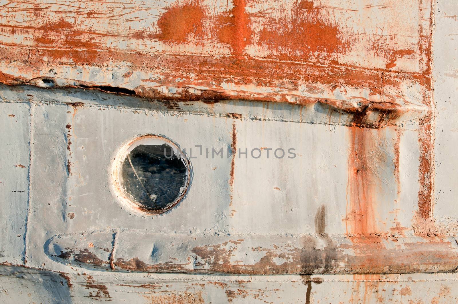 Portholes on the old rust ships 