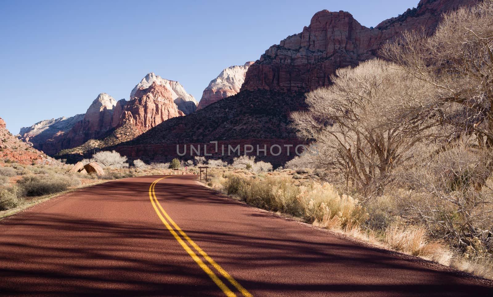 Road Sunrise High Mountain Buttes Zion National Park Desert SW by ChrisBoswell