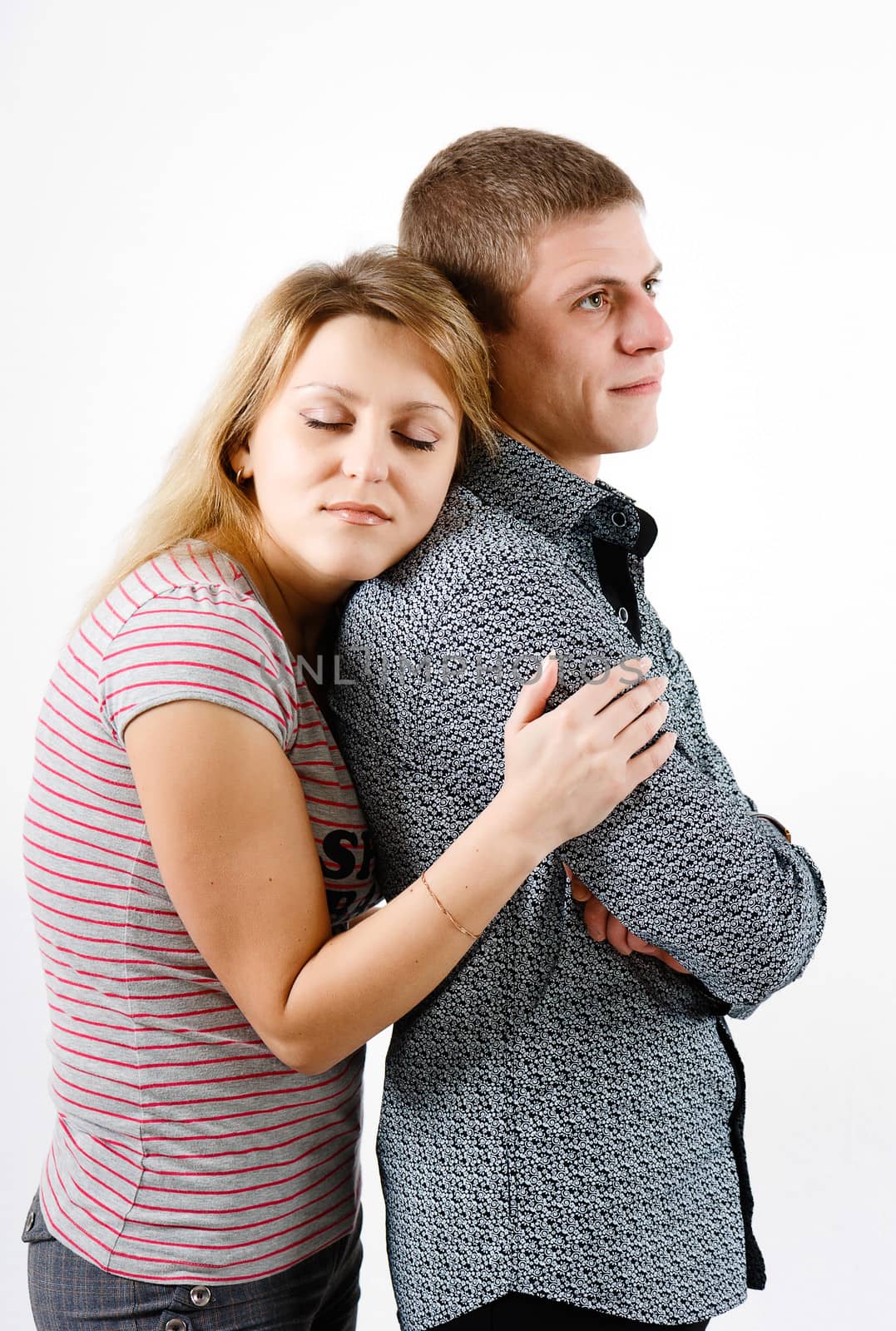 young woman hugging man by pzRomashka