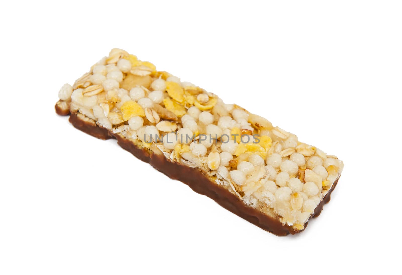 Muesli bar isolated on the white background