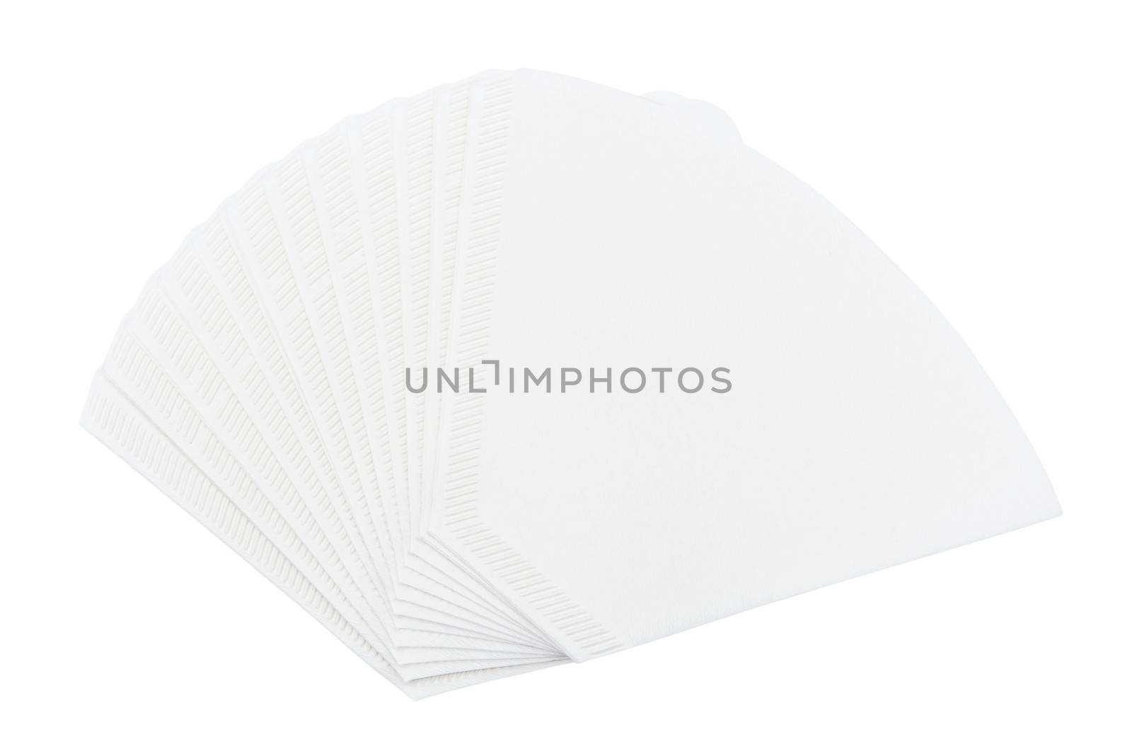 Coffee filters isolated on the white background