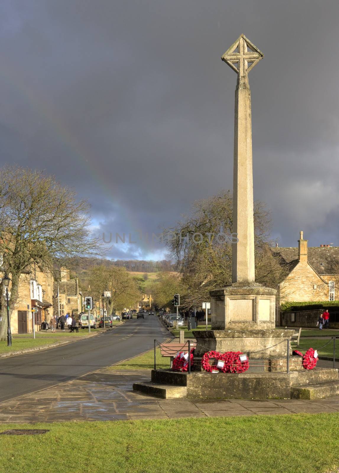The village cross at Broadway, Worcestershire, England.