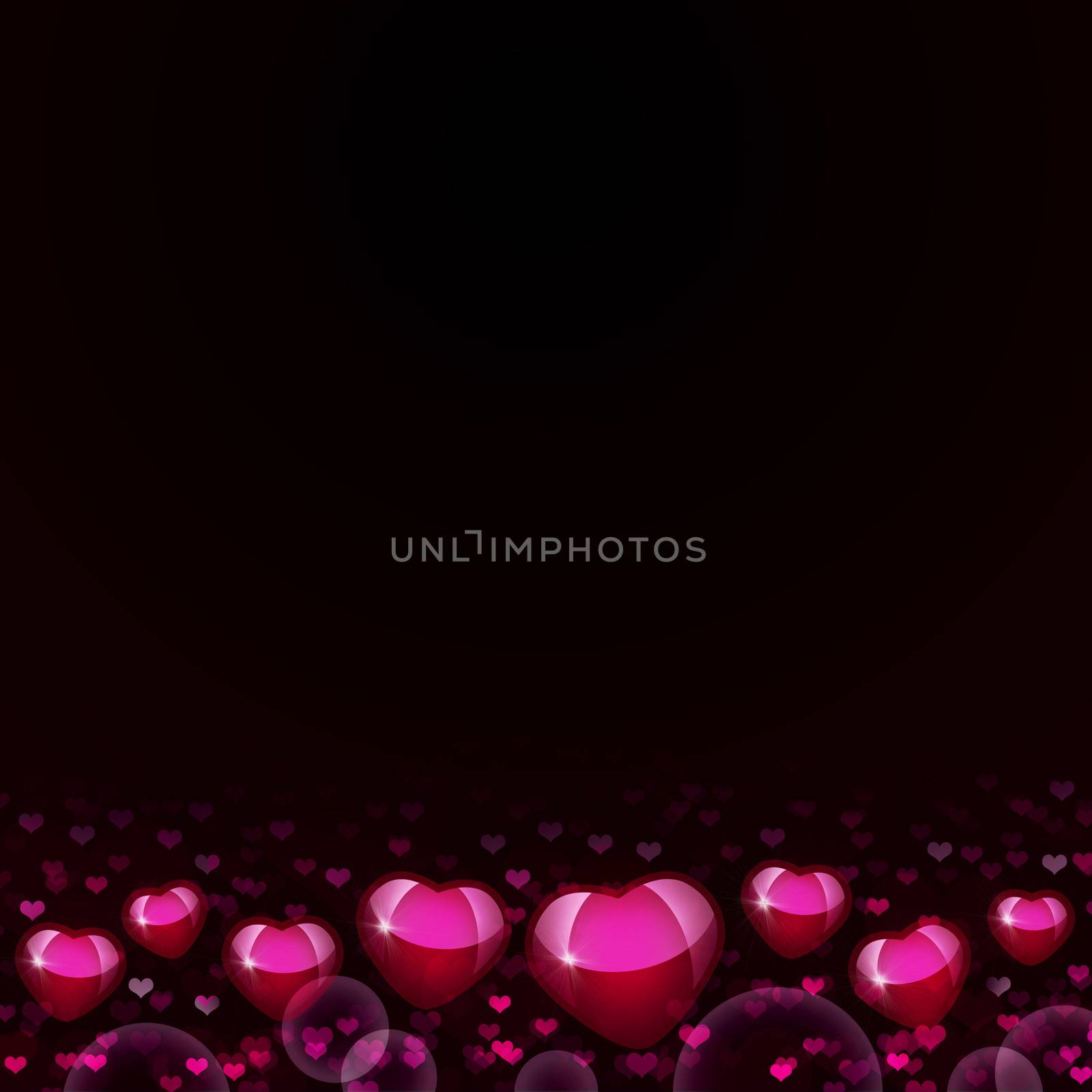 Abstract background of magenta hearts by cherezoff