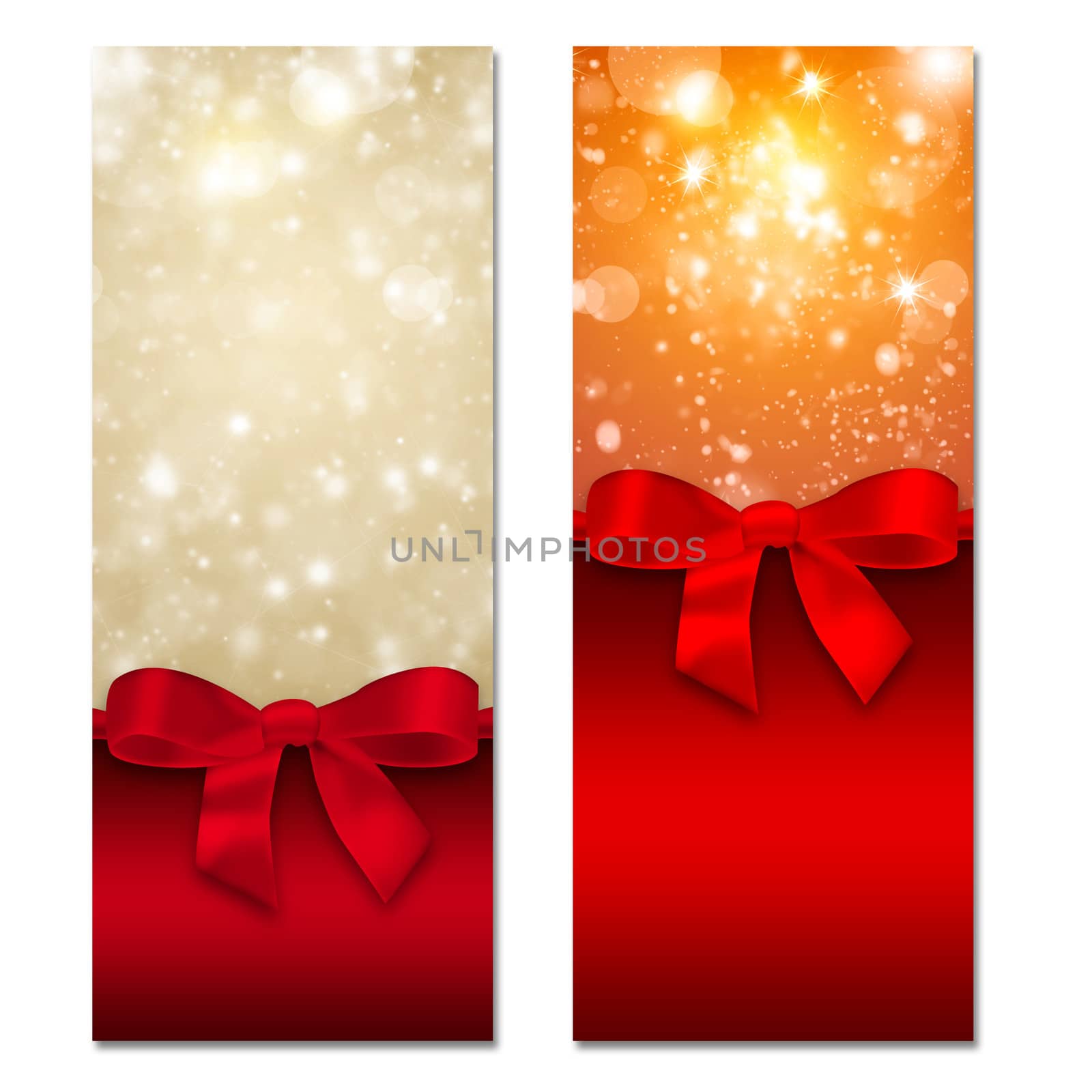 Card with ribbon and bow by cherezoff