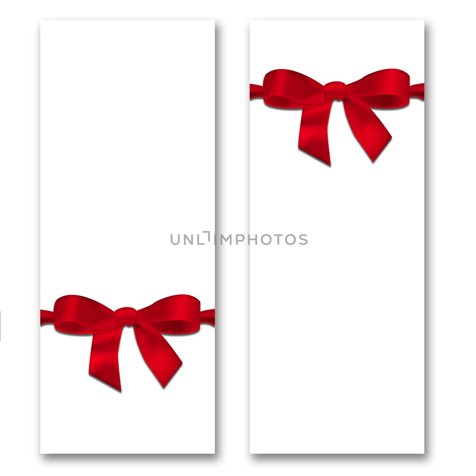 Card with ribbon and bow by cherezoff