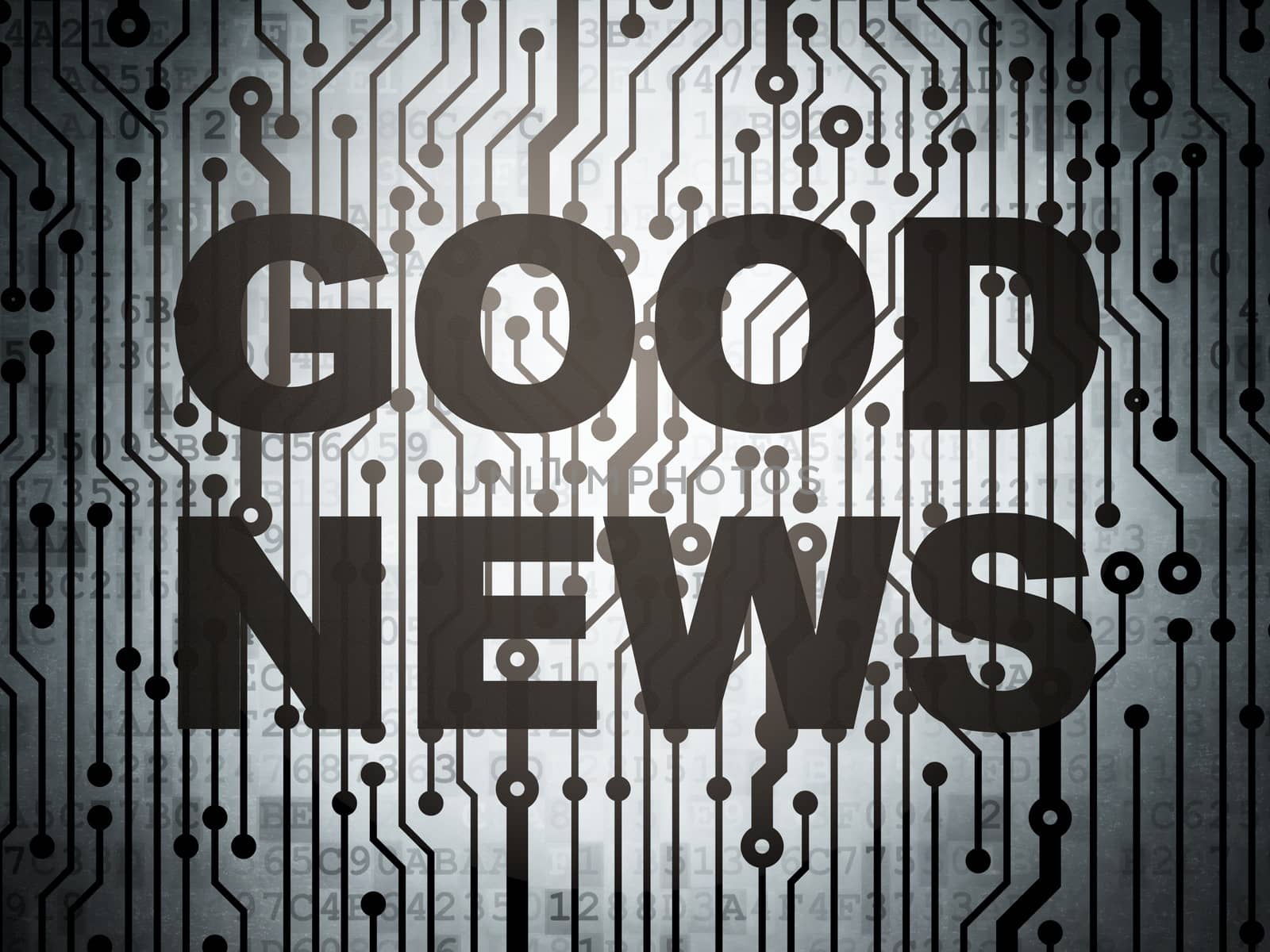 News concept: circuit board with Good News by maxkabakov